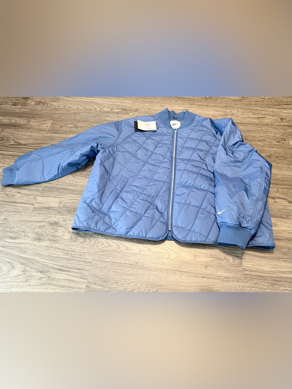 Nike Women's Light Blue Quilted Puffer Jacket
